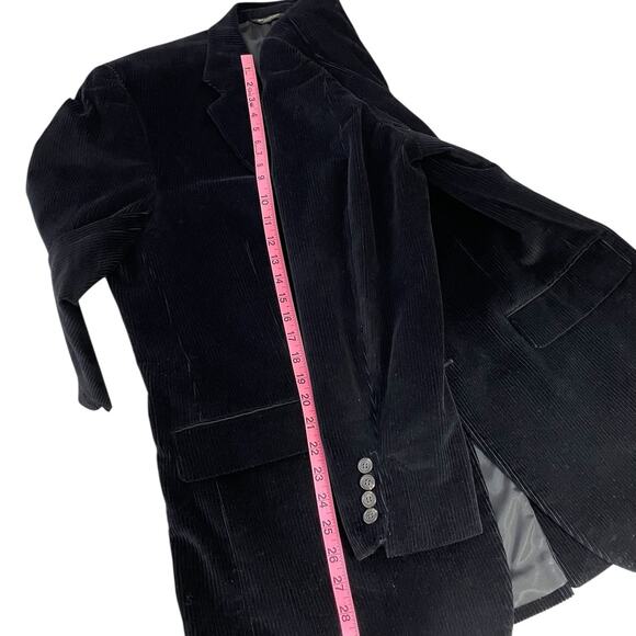 Chaps Ralph Lauren Cotton Corduroy Sport Coat Blazer Black Men's Sz 44L Classic - Picture 12 of 12